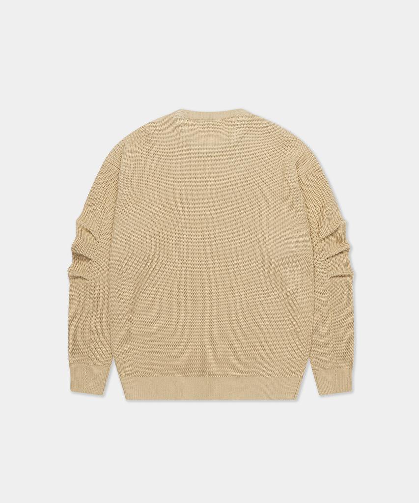 ZENSAI Oversized Crew Neck Knit Beige