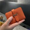 Genuine Leather Mini Wallet Women Small Card Holder With RFID Blocking 3 Slot Compact Organizer Daily Use
