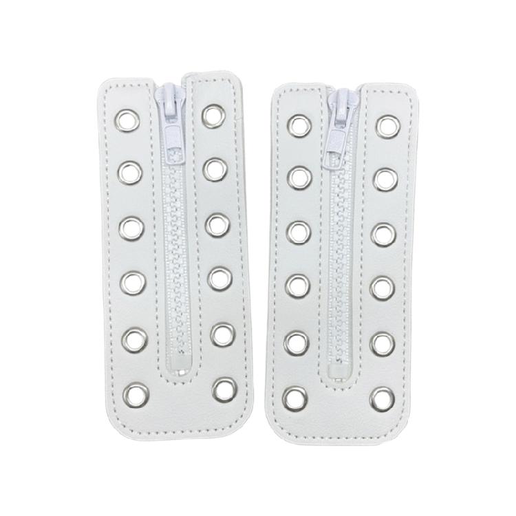 Lacci di Scarpe Impermeabili in PU con Chiusura a Zip Sostituzione con 8 Fori per Accessori Calzature Stivali Uomo Donna