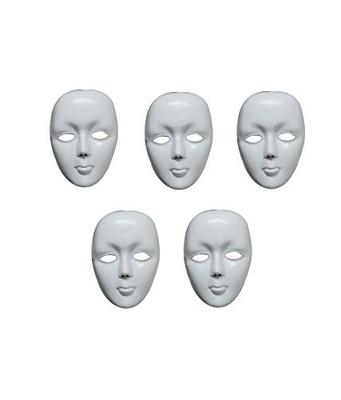 Masque de Fête Uni Blanc Balloonistics – Masques Blancs Vierge pour Déguisement, Thème Rama, Festivals, Compétitions Scolaires & Spectacles de Danse (P