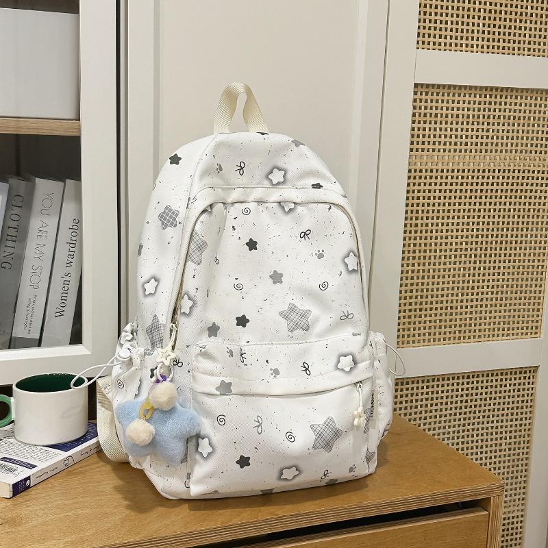 Korean Schoolbag Junior High School Girls Ins Fresh Stars High Value Backpack High School Students Large Capacity Lightweight Backpack