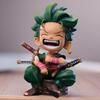 One Piece Q Version Sitting Pose Luffy, Zoro, Sanji Figures - Trendy Play Doll Model Toy Ornament