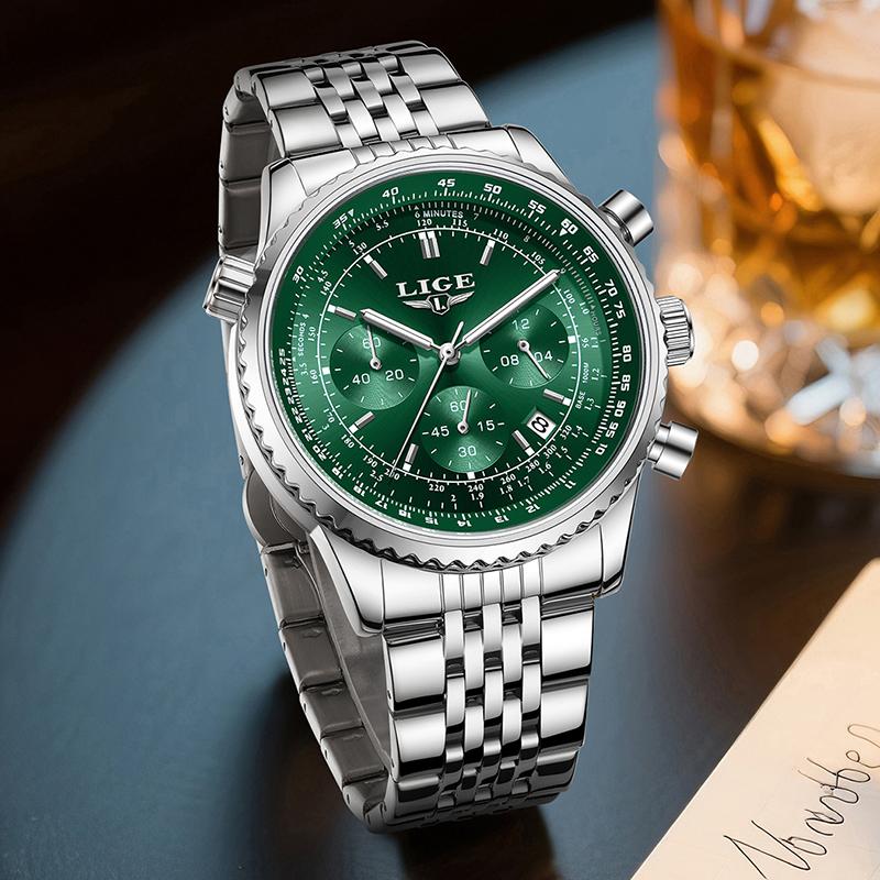 Fashion Green Watch Men Casual Military Sports Date Men's Quartz Watches Original Brand Luxury Waterproof Chronograph Male