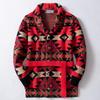 Men's Retro Knit Sweater Coat - Thick Jacquard for Fall/Winter
