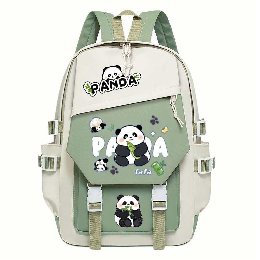 Panda Huahua Cartoon Printed Student Campus Backpack Casual Large Capacity School Bag