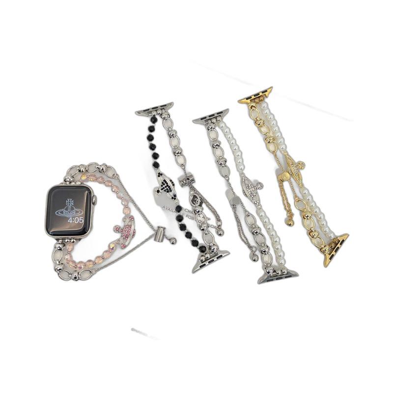 New Queen Mother Beaded Metal Bracelet for Apple Watch 10/9/8/7/SE - 654 Bead Chain