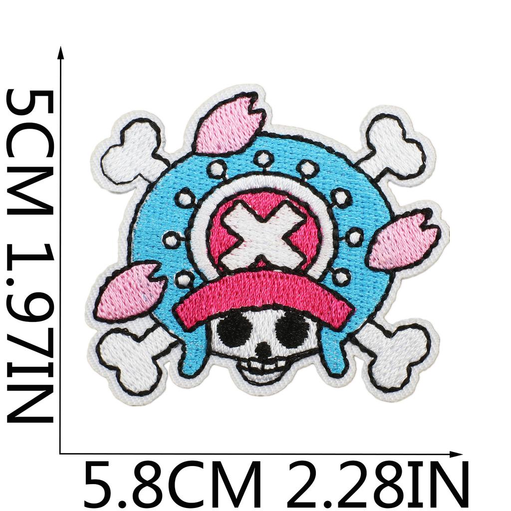 One Piece Embroidery Cloth Sticker, Clothes Decoration Patch Sticker, Japanese Animation Character Computer Embroidery Label, Bag Decoration Sticker