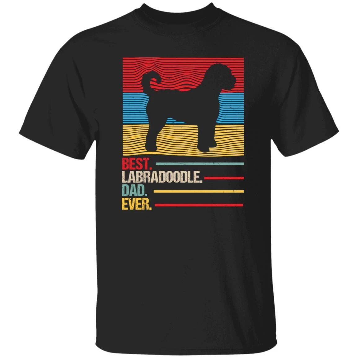 Best Labradoodle Dad Ever T-Shirt gift Retro Labradoodle Dog owner Unisex Tee Bl M
