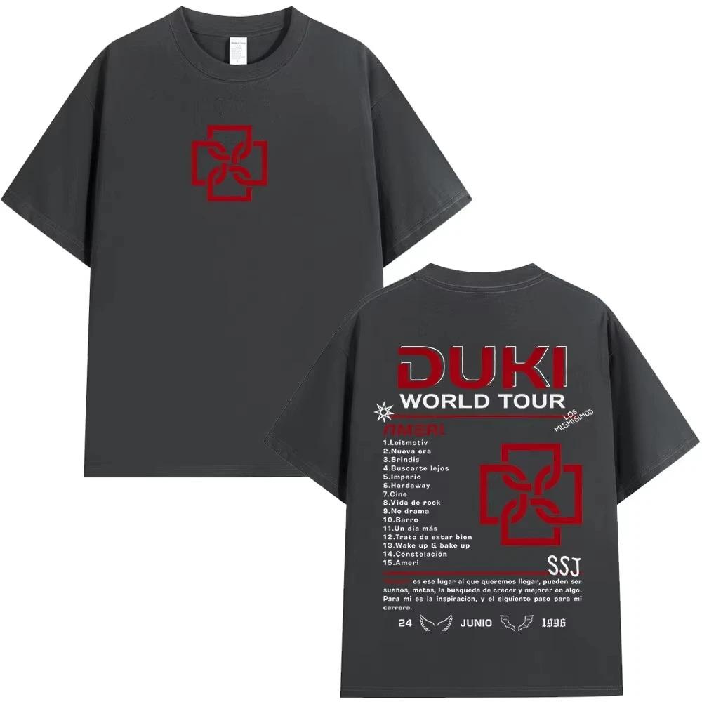 2026 Rapper Duki Ameri World Tour T Shirts Unisex Women Fashion Hip Hop Vintage Tshirts Cotton Casual Loose Short Sleeve Tshirts S