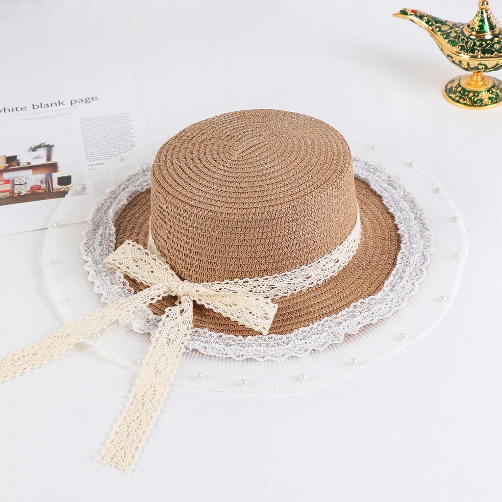 Women's Retro British Style Sun Hat with Rhinestone Letter & Leather Belt