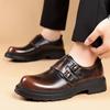 Herre Vinter Casual Loafers Britisk Stil Rund Tå Tyk Sål Slip-On Læderlook