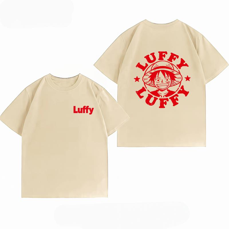 Unisexs Clothing New 100 Cotton Summer TShirt One Piece Unisexs TShirt Luffy Red Stamp Print Casual Unisexs TShirt