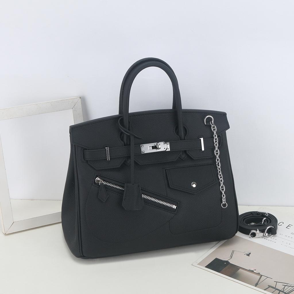 Rock-Punk-Motorradtasche aus hochwertigem, vielseitigem Leder, erstklassigem Rindsleder, geräumiger Handtasche für Damen