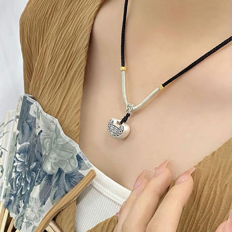 Collier Ping An Joyful Style Chinois Collier Cadenas Ping An Nouveaux Accessoires Style Chinois Rétro