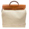Used Hermes Herbag MM Tote Bag Canvas Beige Authentic 1186