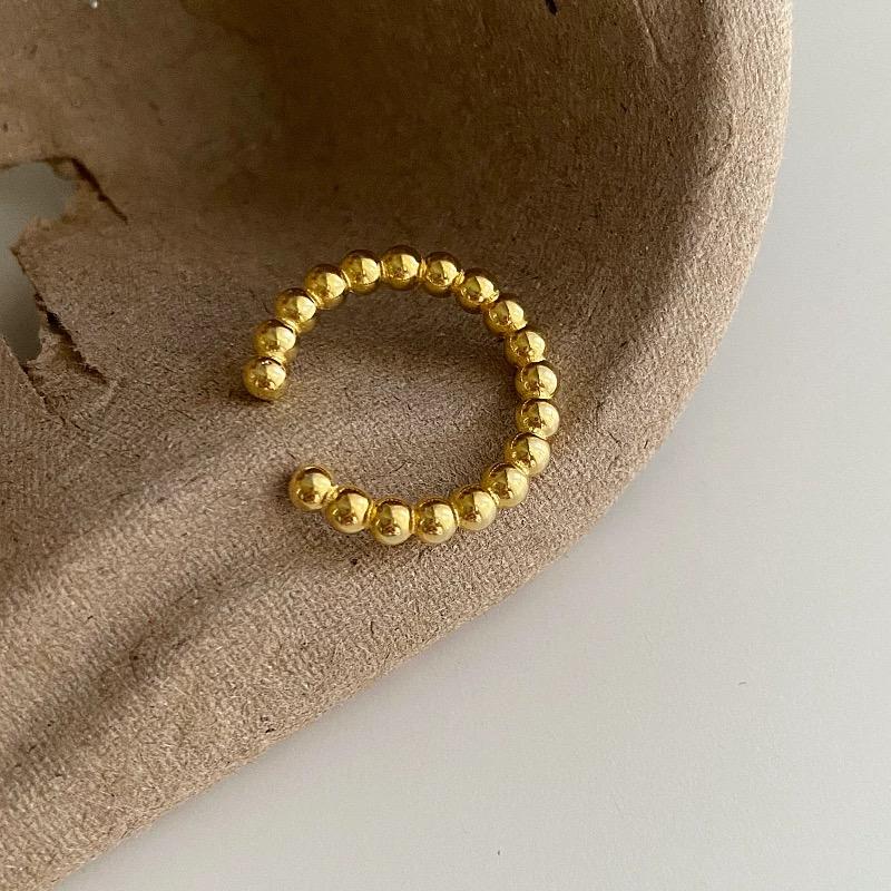 925 Sterling Silver Rings For Women Geometric Fine Jewelry Finger Adjustable Simple Gold Dots Ring For Party Birthday Gift