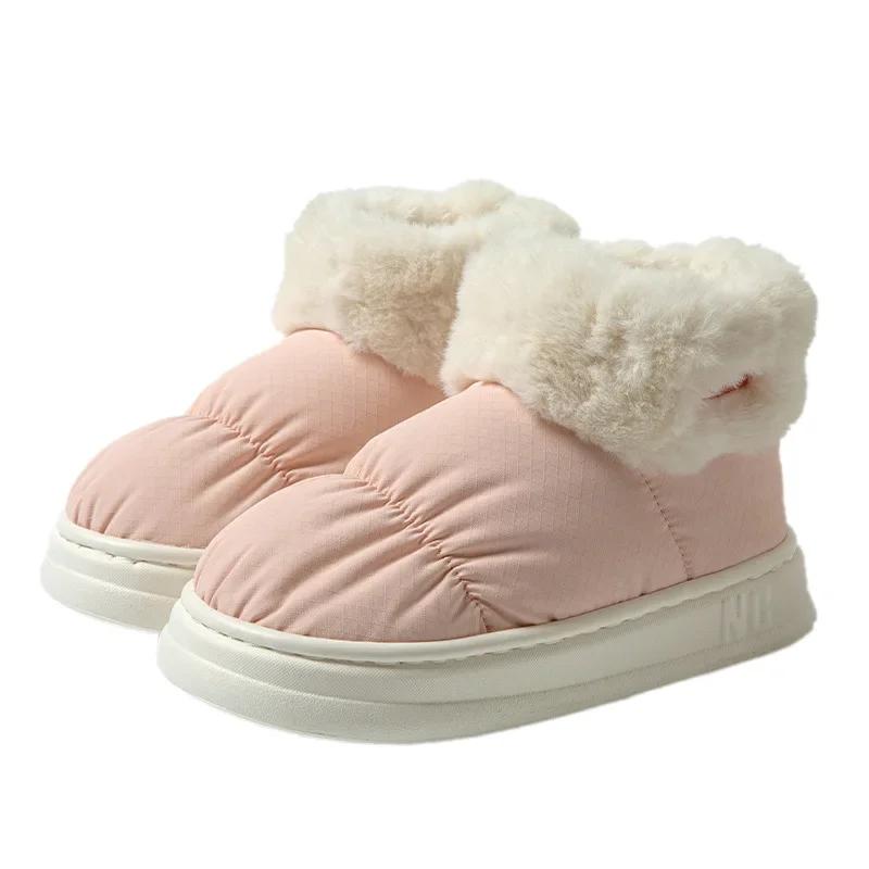 Fashion Winter Women Man Boots Snow Boot Plush Waterproof Platform Cotton Shoes Plush Warm Indoor New Comfort Anti Slip Ankle Boots