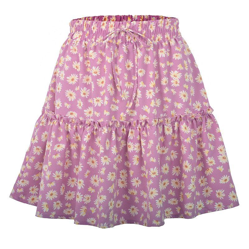 

Printed Elastic Waistband Tied Skirt Women s Print Elastic Waist Tie Skirt Pink S
