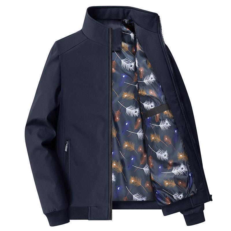 Middle-aged and Elderly Men's Autumn and Winter Jackets with Cotton, Thickened and Warm Dad Jackets, 50 and 60 Year Old Autumn Tops for Men
