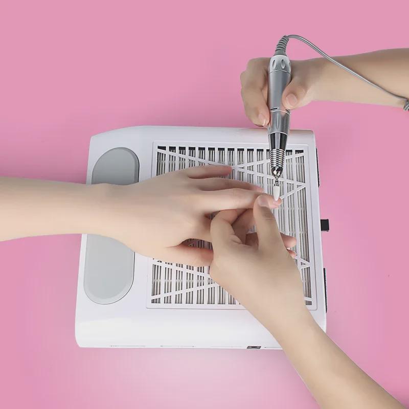 Adjustable Speed 80W Japanese Style Nail Vacuum Cleaner with Filter and Hand Pad