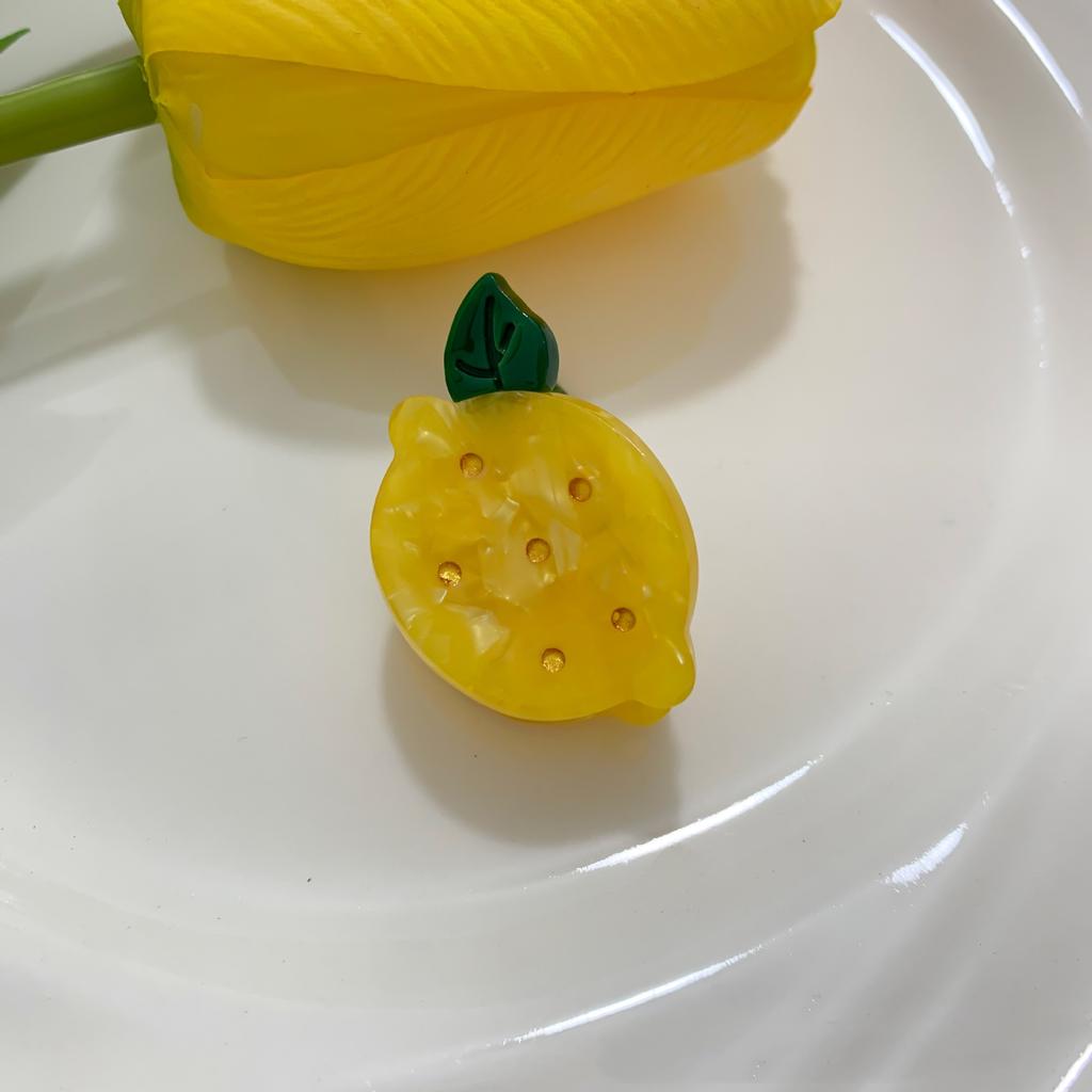 1 Cartoon-Frucht Acetat Haarnadel süße kleine Klammer Erdbeere Zitrone Kirsche Traube Pony gebrochene Haarnadel Top-Clip Haarschmuck