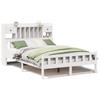 Solid Wood Bed with Shelf Without Mattress White 160 x 200 cm Pine