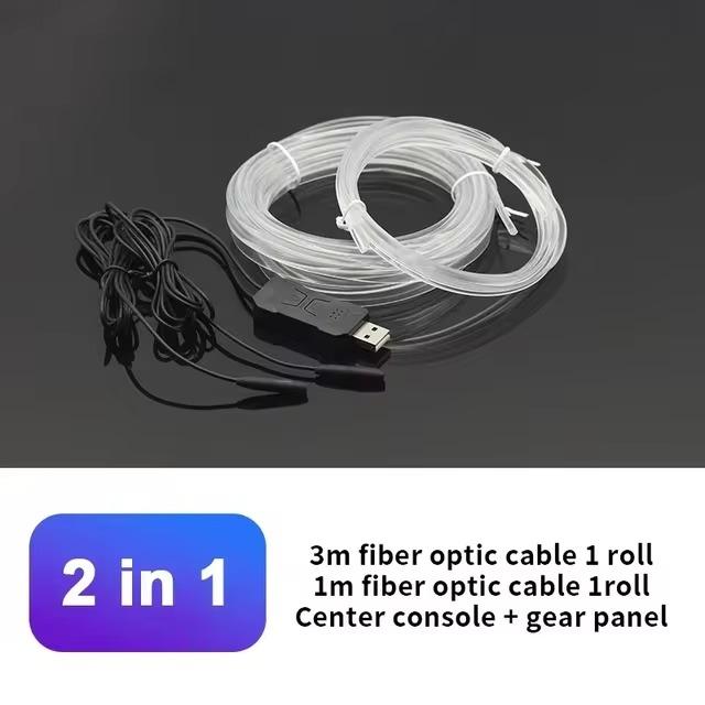 APP Car Interior LED Decorative Light EL Cold Neon Light Strip Car USB Decorative Dashboard Console Auto Interior Accessories