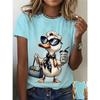 Fashion Women's Crew Neck Short Sleeve 3D Casual Color Printing Casual Short Sleeve Crew Neck T-Shirt