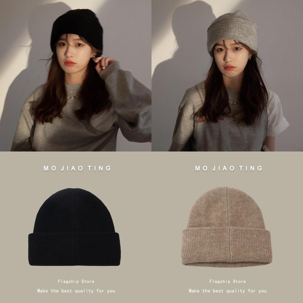 Gemütliche Winter Strickmütze Für Damen Weiche Baumwolle Warme Mütze Im Trendigen Koreanischen Stil