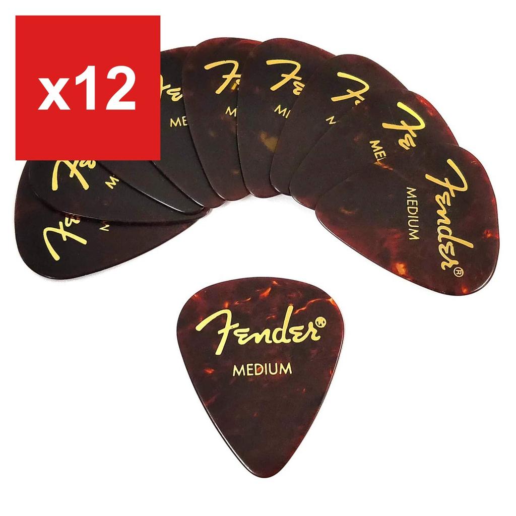 Fender Teardrop Guitar Picks, Medium, Shell (10 Pack)
