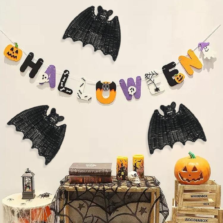 3D Iron Plastic Bat Ornament Halloween Party Essential Handcrafted Design For Porch Window Decoration