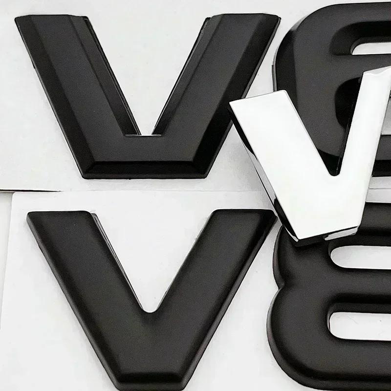 3D Kovové Logo V6 V8 Znak Motoru Auta Odznak Samolepky Dekorativní Samolepky Pro Toyota BMW Benz Honda Mazda Autopříslušenství