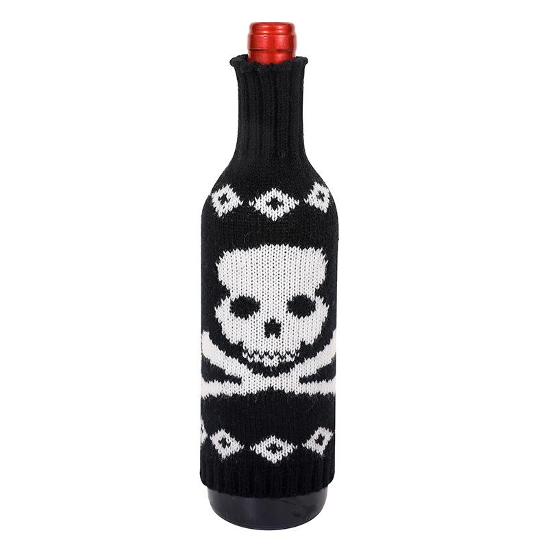 New Halloween Decoration Christmas Knitted Pumpkin Wine Bottle Cover Red Wine Cover Restaurant Decor Wine Bottle Clothes Gift