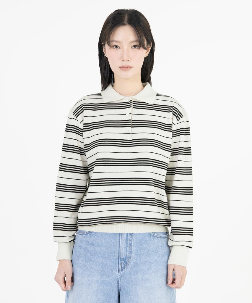 Beulaunyadeu W Striped Pique Knit, Ivory
