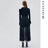 ELLASSAY EWE333Y08000 Black Jacquard Embroidered Long Dress