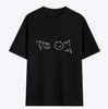 Korean Cute Cat Happy Life Doodle Short-sleeved Printed T-shirt Top Women Kawaii Line Art Cat Meme Graphic Casual Y2k Streetwear
