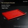 Chinese Style Red Wooden Rectangular Serving Tray