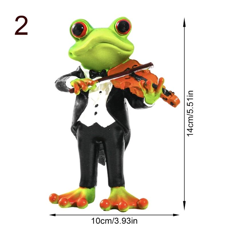 Instrument Frogs Figurines Frogs Statue Garden Decors Landscape Decors Animal Figurines Sculpture Table Centrepieces