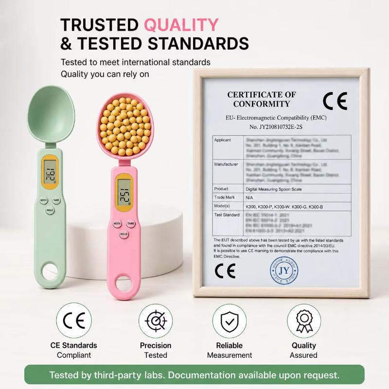 Digital Measuring Spoon Scale 0.1g Accurate 500g Capacity LCD Screen Portable Kitchen Food Scale for Baking Milk Powder Weighing