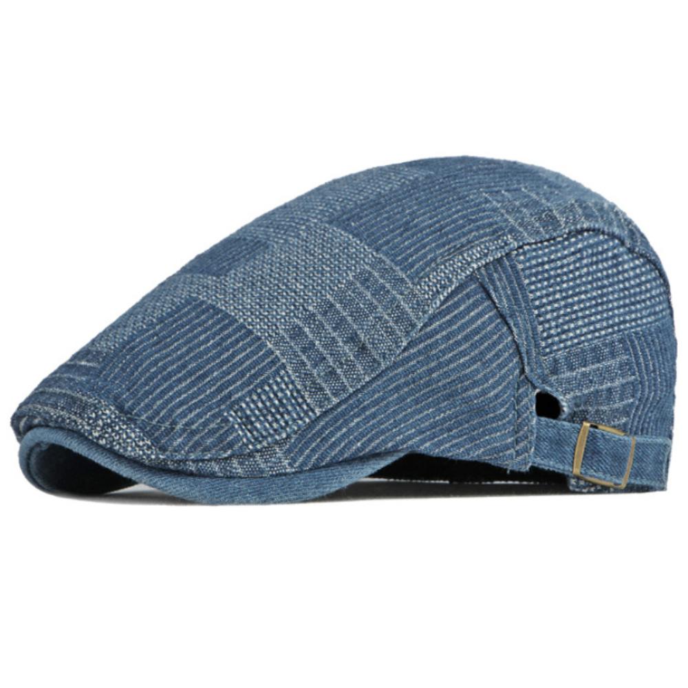 HT4059 Beret New Spring Summer Men Women Cap Adjustable Artist Painter Beret Hat Unisex Ivy Flat Cap Male Female Denim Beret Cap