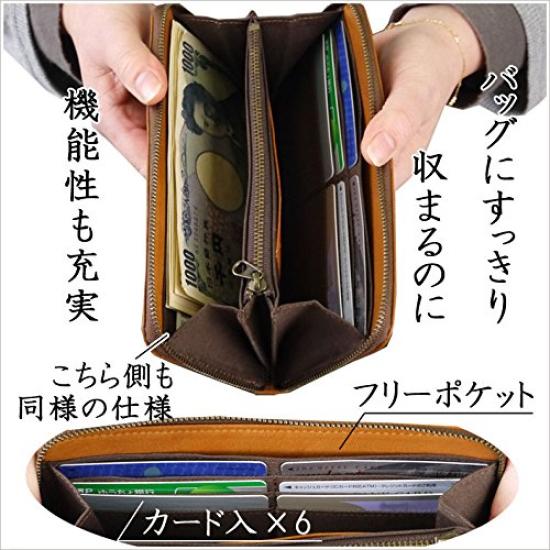 [Nomura Shuhei] Round zipper long wallet Cat 58202 Women's Yellow