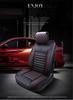 Black Red Wear-resistant PU Leather Full Set Car Seat Covers for 5-seater Vehicles