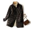 Autumn and winter glue loose and thin medium and long stand-up collar double-sided wear white duck down jacket warm winter clothing