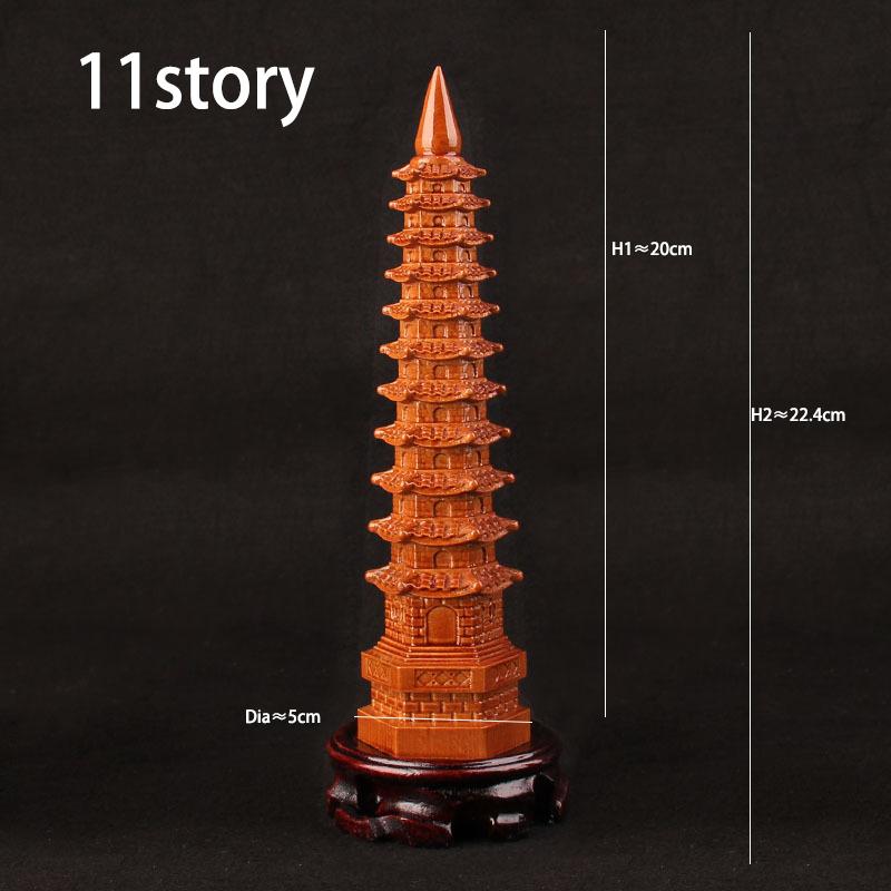 7 9 11 13 layer 3D Model Peach Wood Wenchang Pagoda Tower Statue Souvenir Gift Feng Shui Home Decoration Handicraft