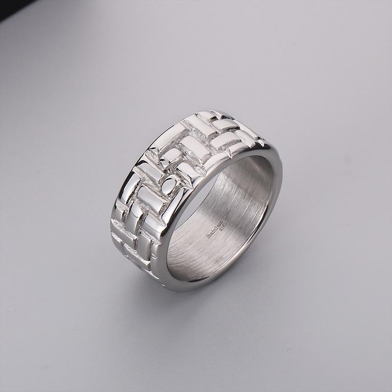 New Trendy Stainless Steel Round Ring for Men