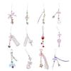Elegant Beaded Keychain Acrylic Alloy Phone Charm Colorful Keyring Unique Bag Charm Fashionable Key Chain Accessory