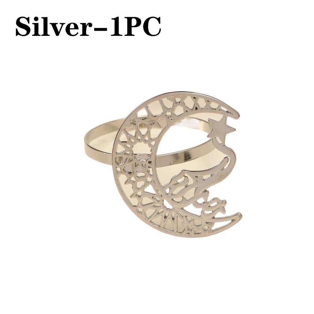 1-8PCS 2026 Gold Ramadan Kareem Napkin Rings Bismillah Napkin Holder for Eid Mubarak Ramadan Party Table Decor and Supplies