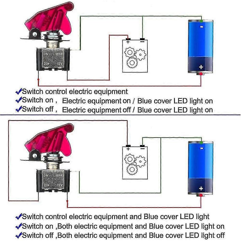 3pcs Rocker Switch Red Led Light Switch 20a 12v-24vdc On/off Rocker Switch Hwy