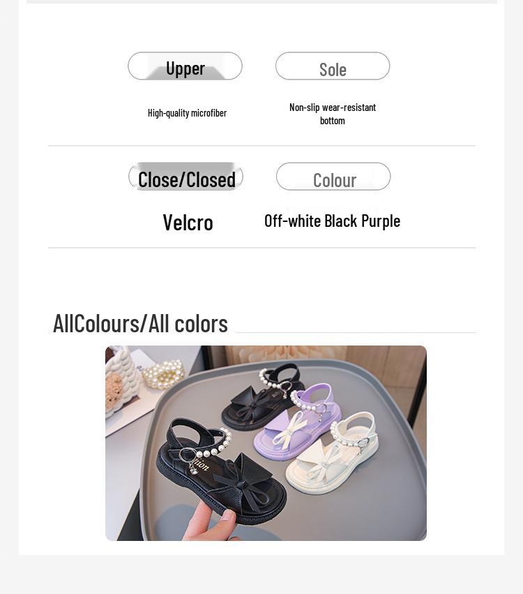 2026 Girls' Stylish Summer Soft-Soled Princess Sandals - Korean Style, Versatile Beach Shoes for Medium and Large Children