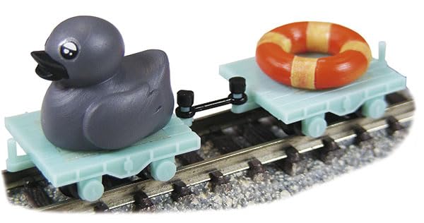Tsugawa Yoko N Gauge Joke Train Series Lake Tram Ugly Duckling Trolley and Model Train Vehicle (Tsugawayoukou) (Includes Duck, Float, Trolley) JT-11